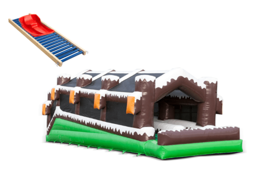 Doble pista de patinaje de invierno con trineo y montaña rusa