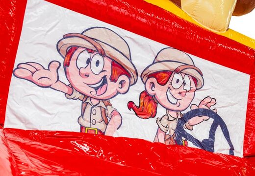 Castillo inflable en el tema Safari Gorilla con ilustración, ordena en línea