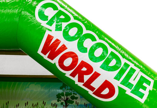 Castillo hinchable con tema de cocodrilo e ilustración escrita - Pide en línea