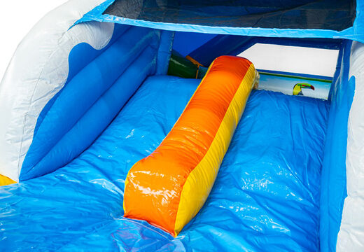 Tobogán azul amarillo naranja del castillo inflable Slide Combo Dubbelslide comprado en JB