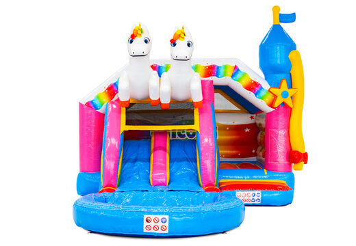Castillo hinchable Combo Double Slide con tema de unicornio