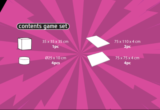 Contenido del set de juego Softplay en tema de cómic para comprar en JB