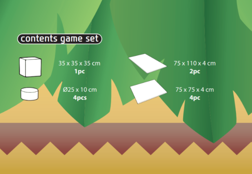 Contenido del set de juego Softplay en tema de Jungla - Dinosaurio para comprar en JB