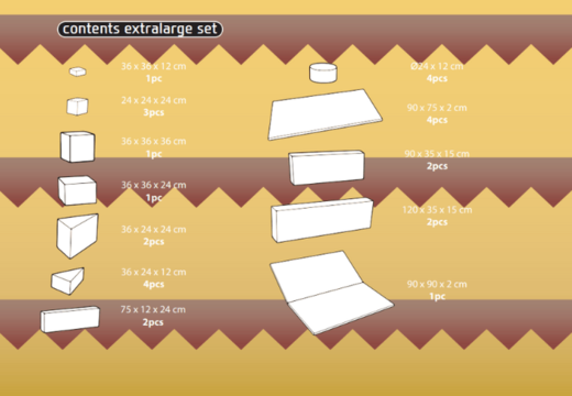 Ordena el contenido del set Softplay XL en tema de Jungla - Dino de JB Meppel