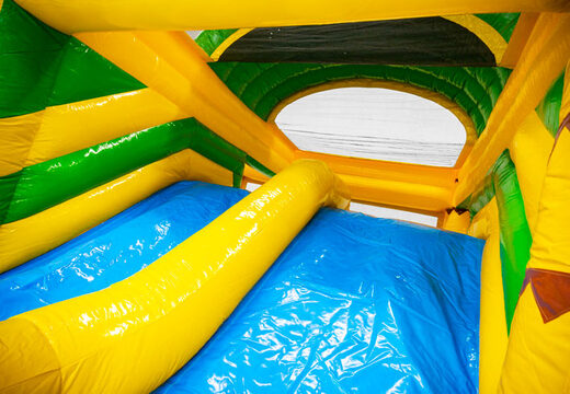 Compra el tobogán azul amarillo verde del castillo inflable Multiplay dubbelslide en JB