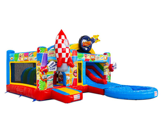 Lateral de Multiplay Dubbelslide con piscina en tema de cómic