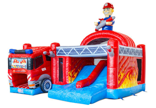 Compra el castillo hinchable Multiplay Dubbelslide con temática de bomberos en JB