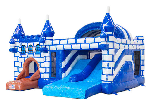 Compra en línea el castillo hinchable Multiplay con estampado de ladrillos y tobogán