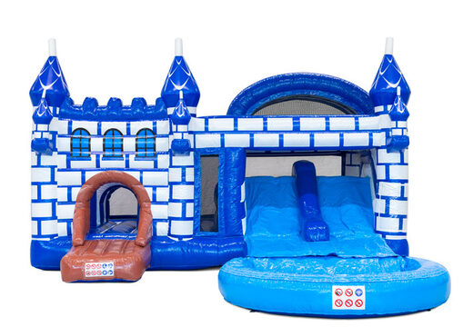 Castillo hinchable Multiplay Dubbelslide con dos toboganes en el tema del castillo