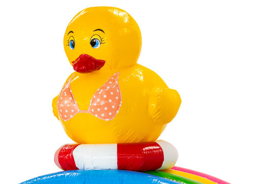 Ordene el castillo inflable con tema de fiesta de verano con patito de goma 3D en bikini en línea