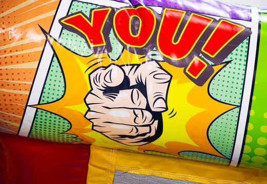 Castillo hinchable en tema cómic Midi Bounce, ordene hoy en JB Inflatables