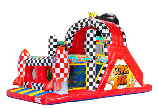 Pista de obstáculos de alta calidad con un vibrante tema de cómic